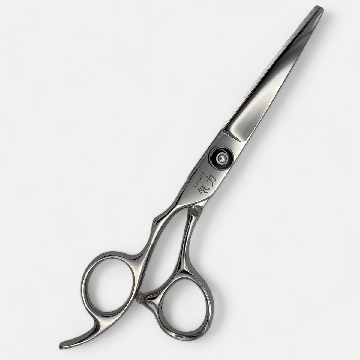 Attitude Left Handed Hair Scissors side angle on grey background