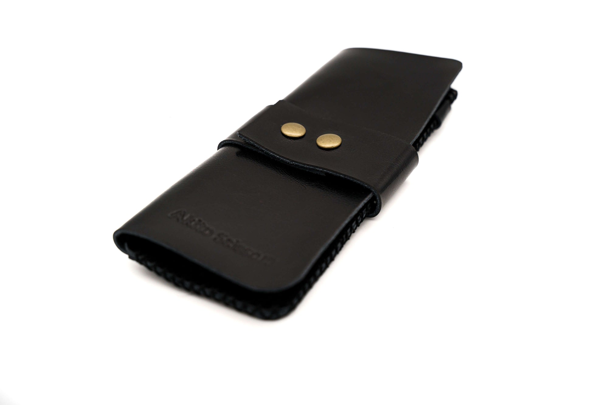 Black leather cases side angle
