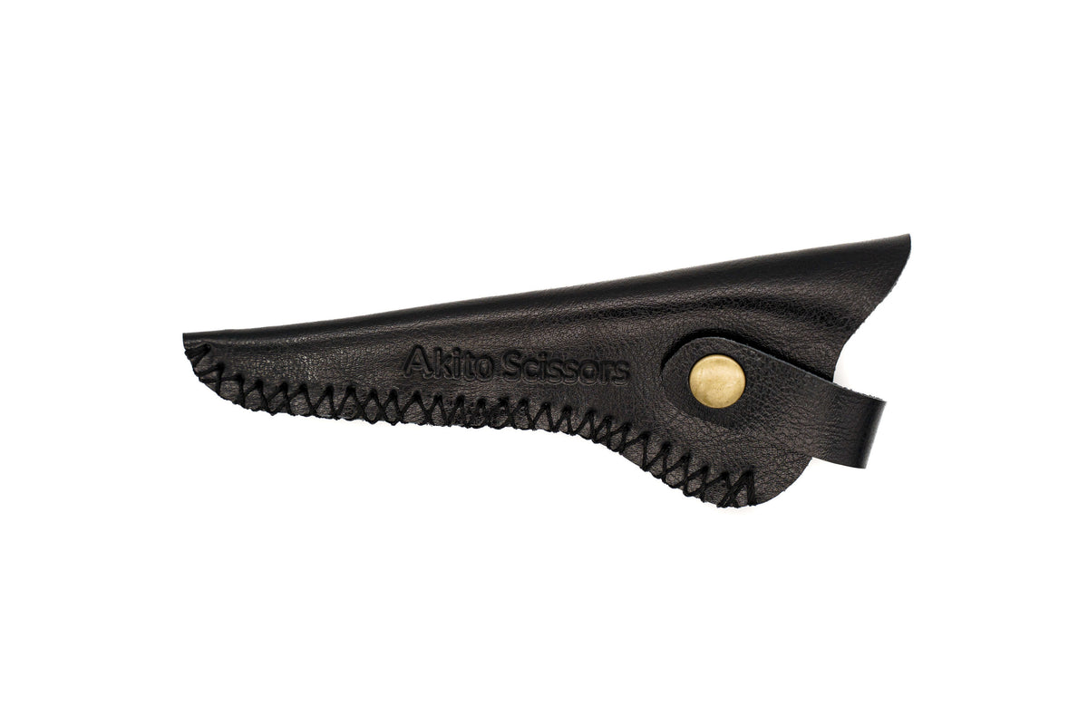 Black leather scissor pouch