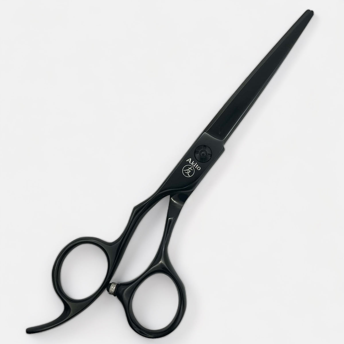 F-2 Left Handed Hairdressing Scissors Black side angle