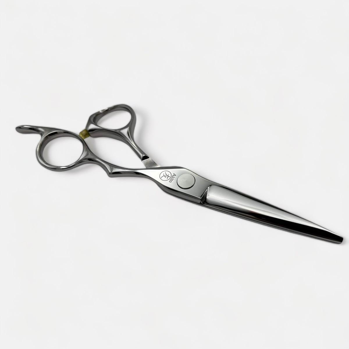 Kaito professional hairdresser scissors side angle on grey