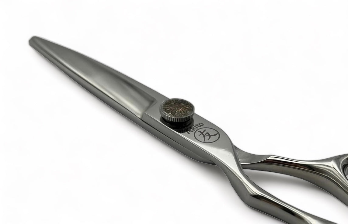 spirit left handed hairdressing scissors blade close up